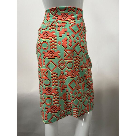 LuLaRoe XL Pencil Skirt With Geometric Coral & Mint Print - Picture 9 of 16